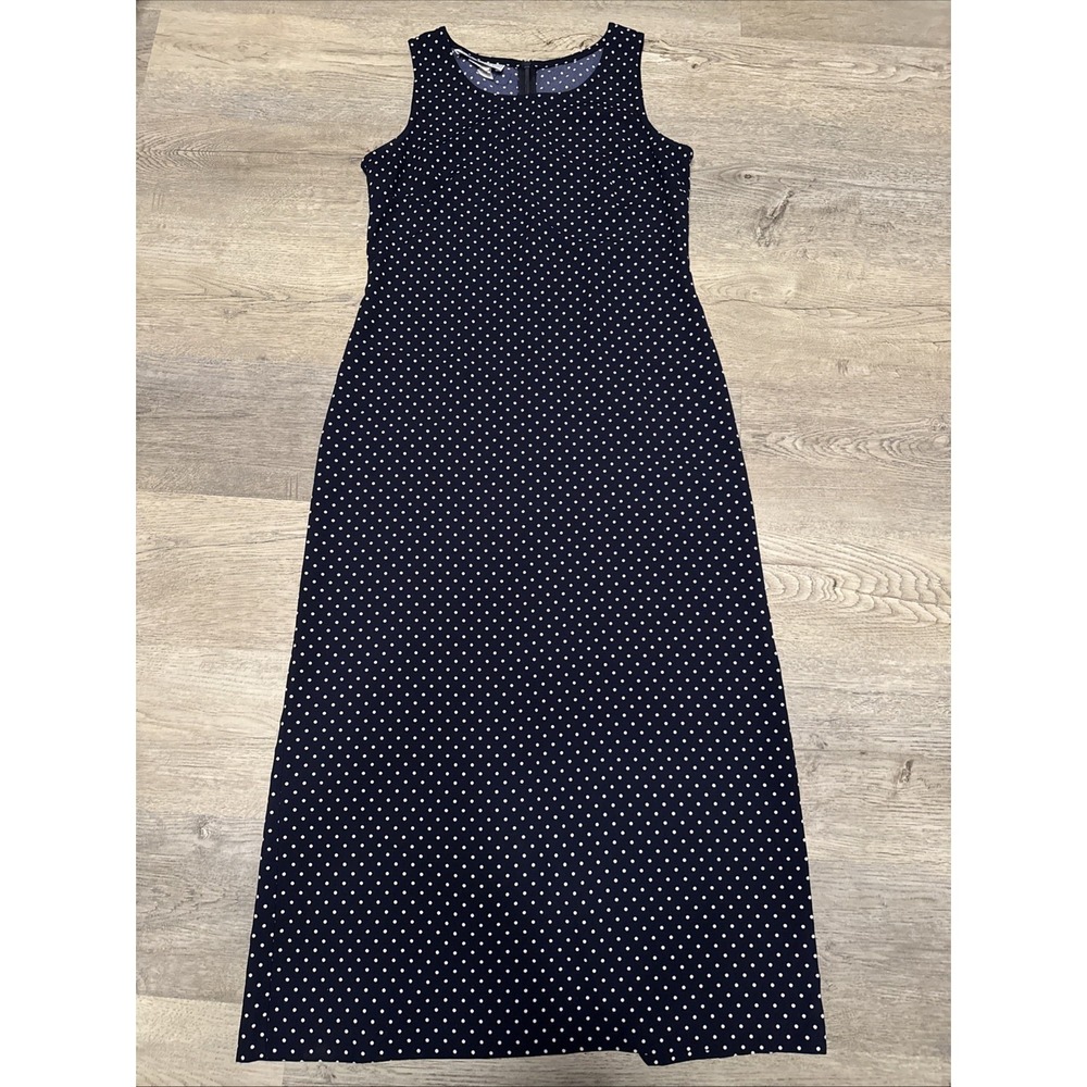Jessyka Howard dark blue long  dotted dress Size 8 Spring Easter‎ Passover